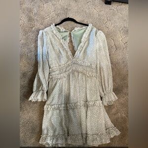 Green and white cheetah dress